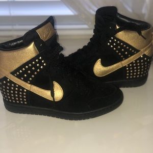 Black and Gold Nike Sky High Dunks